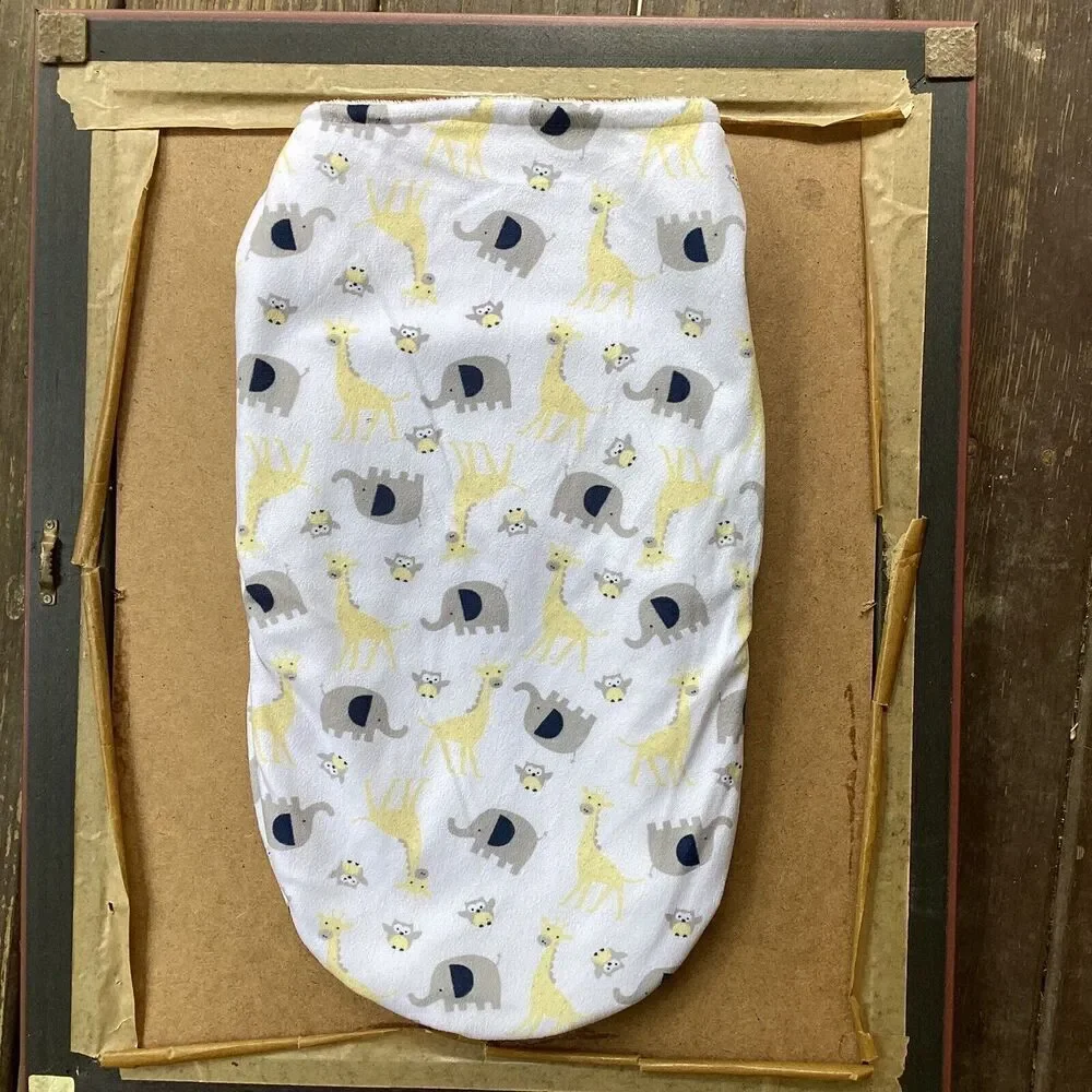 Petite L’amour White Fleece Lined Infant Wrap With Elephants, Giraffes, And Owls